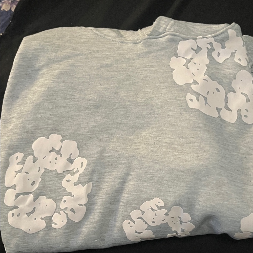 Gray Sweatshirt with White Pattern